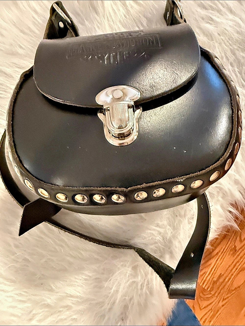Harley-Davidson Studded Black Crossbody Bag hard body with studs